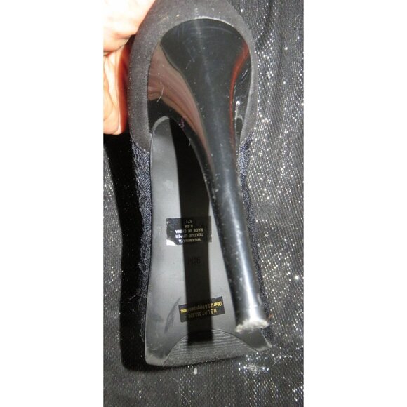 Guess Black Leather & Lace Mesh Platform Stiletto Pumps sz 9.5 - Picture 7 of 10